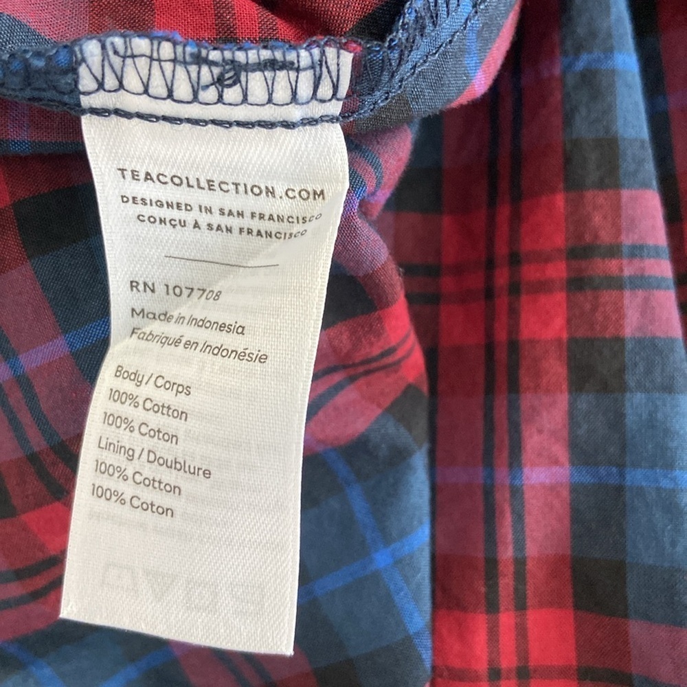 Tea Collection Blue Plaid Ruffle Hem Dress. Size 6 - Picture 7 of 9
